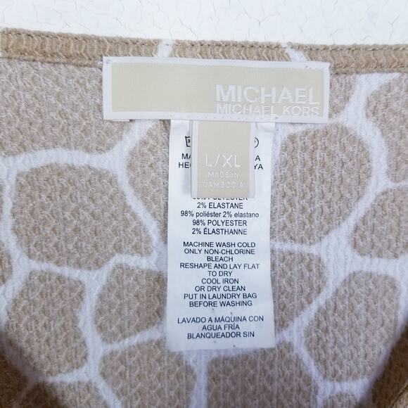MICHAEL Michael Kors Giraffe Print V-neck Kimono Style Pullover Top - Size L/XL - Picture 7 of 7